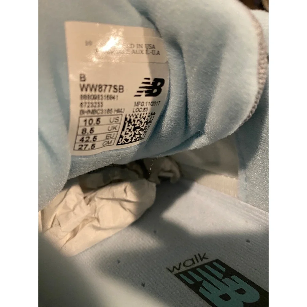 New Balance 877 Walking Shoes Grey Blue Suede Mesh WW877SB Mens 10.5 Womens‎ 12